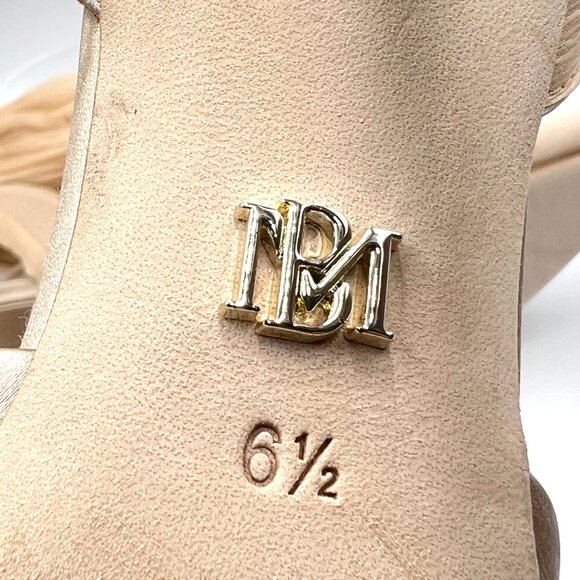 Badgley Mischka Size 6.5 Blaze Beige‎ Nude Tan Latte Satin Heels Pumps Shoes - Picture 14 of 15